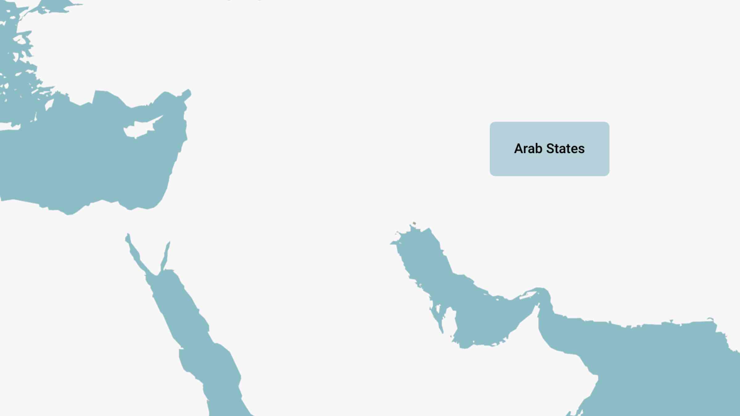 A blank map of the Arab States in the middle east