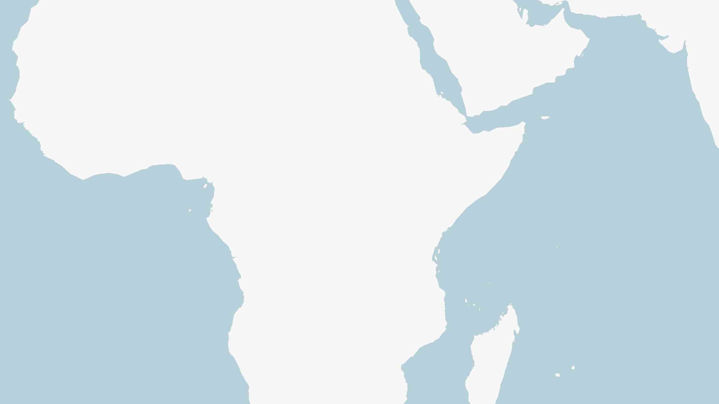 A blank map of Africa, with a blue background 