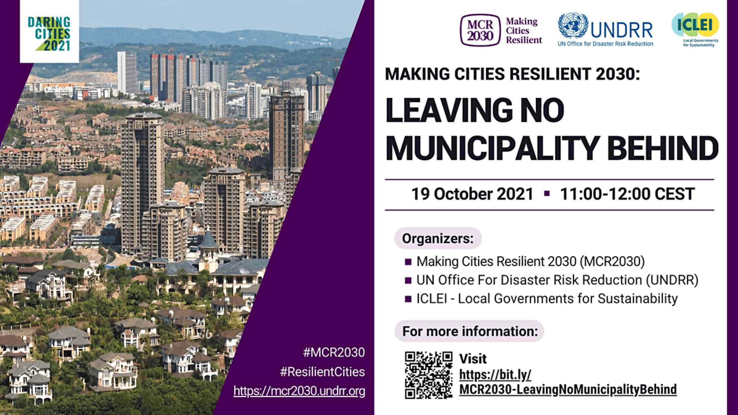 Banner for MCR2030 webinar on Leaving No Mulicipality Behind