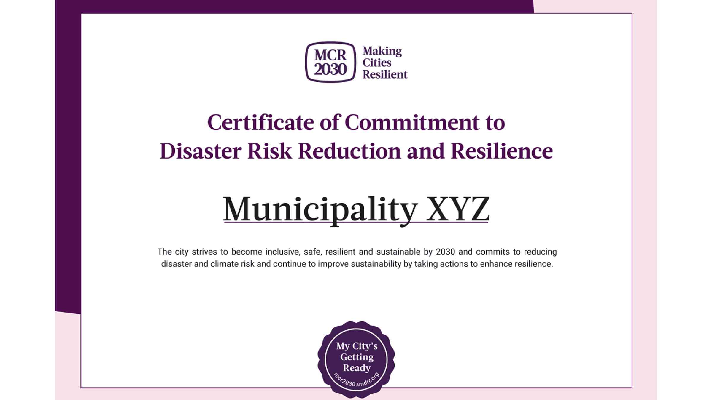 MCR2030 Certificate