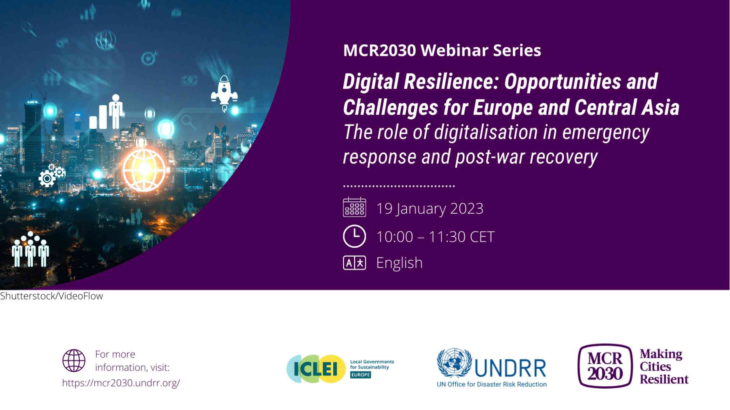 MCR2030 event flyer - Digital Resilience: Opportunities and Challenges for Europe and Central Asia