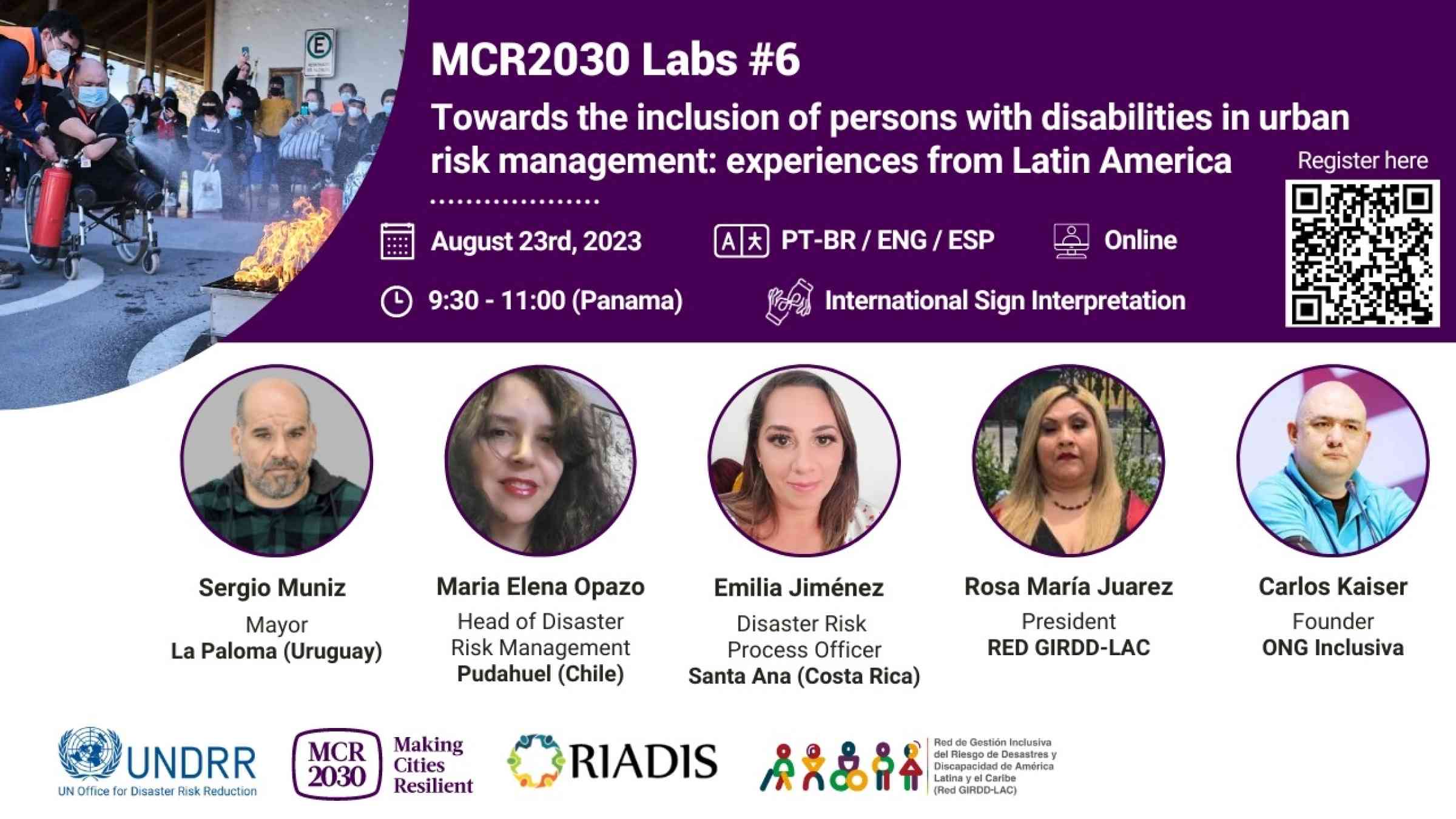 Towards the inclusion of persons with disabilities in urban risk management: experiences from Latin American cities.