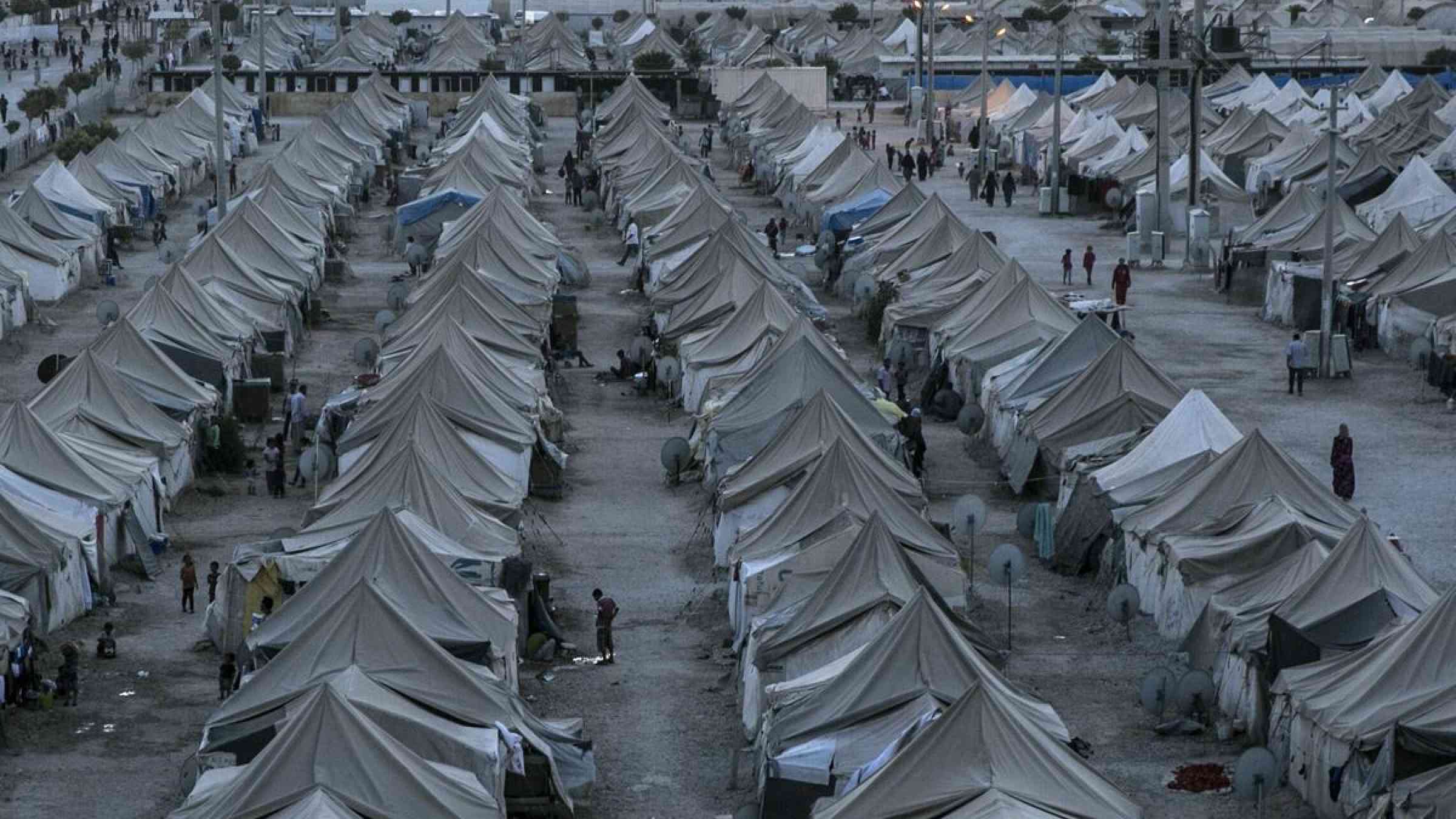 Aerial view of Akcakale Refugee Camp, Sanliurfa Türkiye 