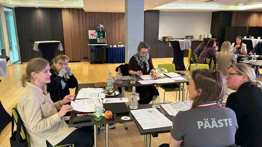 Participants from Estonia is discussing during the training